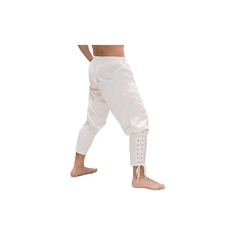 Pantaloni Medievali Uomo In Lino - Ideali Per Cosplay, Halloween, Stile Pirata, Vikingo O Steampunk