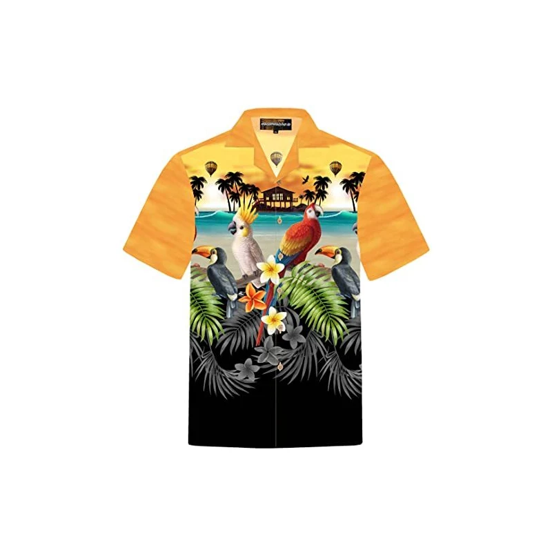 Set Uomo 2 Pezzi Camicia Hawaiana E Pantaloncini - EUOW - Estivo Spiaggia Vacanze