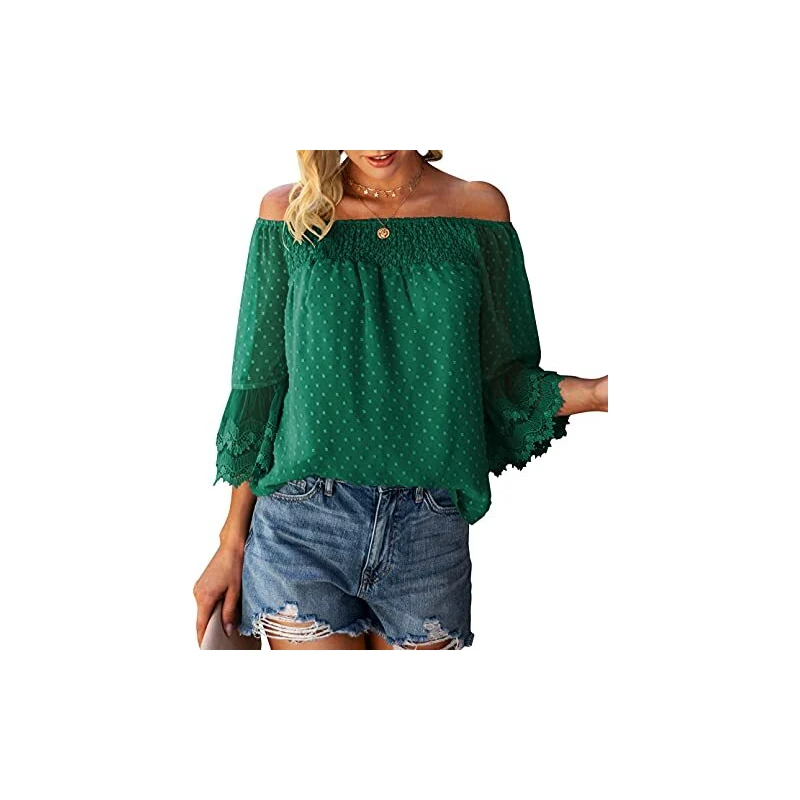 Donna T-Shirt Casual Con Scollo A V E Spalle Scoperte, Camicetta Estiva A Maniche Corte In Poliestere (Pink Dye)