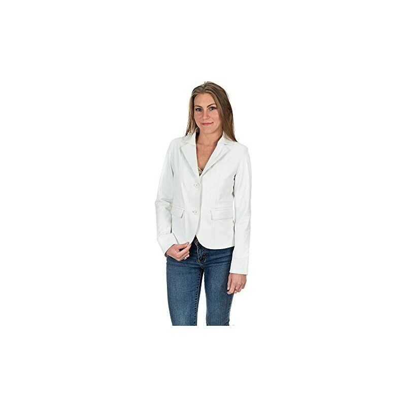 Giubbotto Donna In Pelle Di Agnello Bianca - Lust Real Leather - Stile Biker Classico Elegante