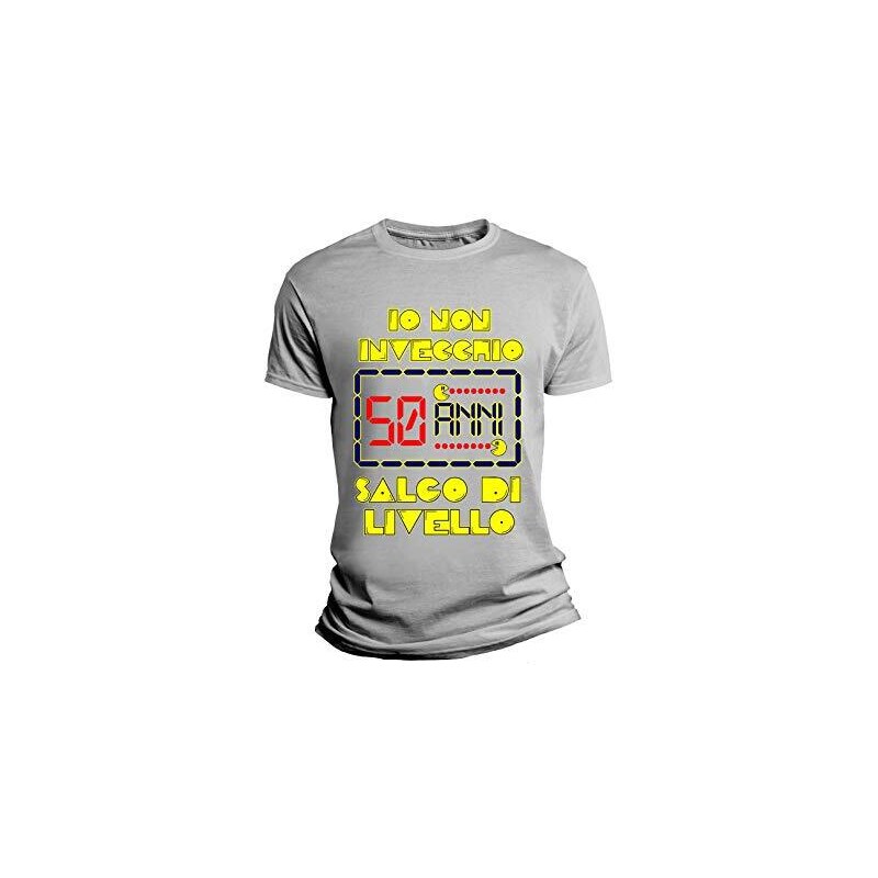 Puzzletee T-Shirt Compleanno 50 Anni 'Livello 50 Completato' – Maglietta Divertente Uomo E Donna In Cotone 100%