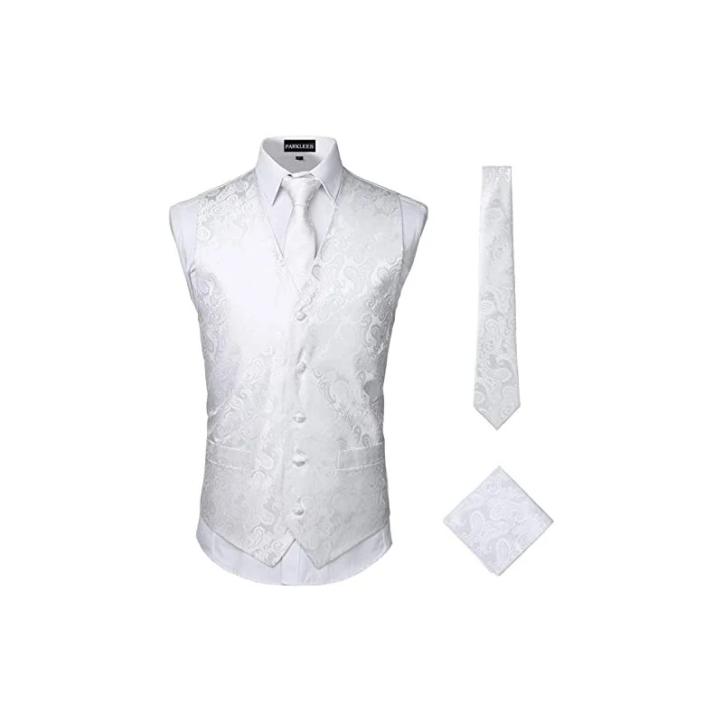 PARKLEES Camicia da uomo Hipster con design a punto ricamo, vestibilità slim, a maniche lunghe, con bottoni, S
