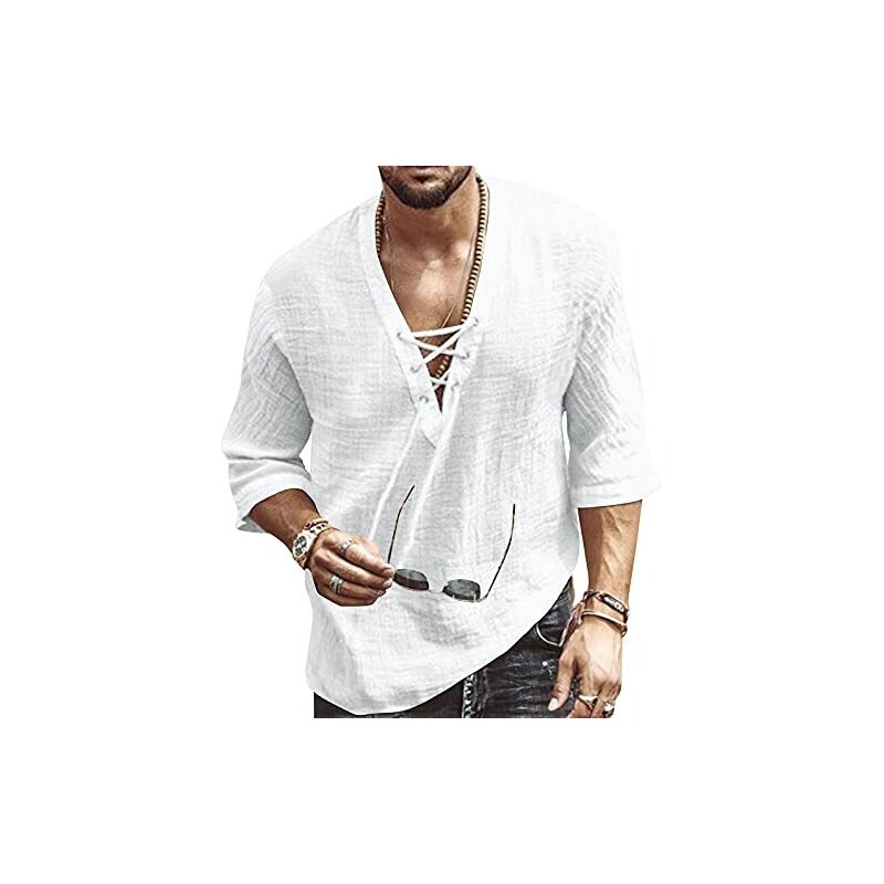 Camicia bianca a maniche corte in cotone in Cotone egiziano