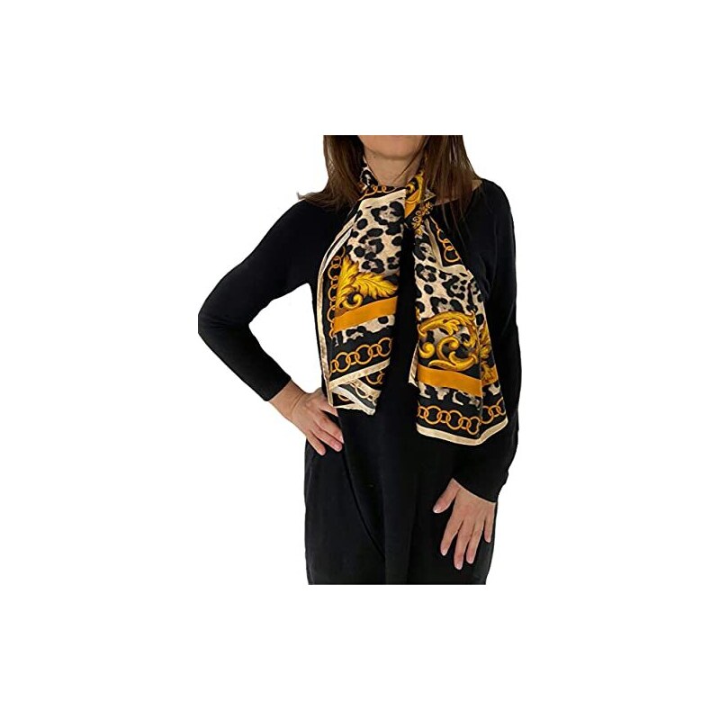 Silk of Como Foulard da donna made in Italy 100% raso di seta taglia  unica 90x140 stile quadrato tutte le stagioni Elegante scialle donna  Pashmina