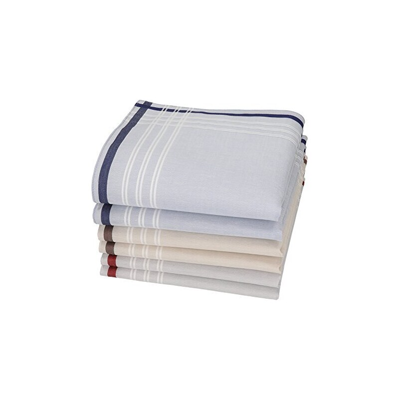 12 Fazzoletti Uomo In Puro Cotone Colombo - 42x42 Cm - Misti Colorati Con Bordo Stampato - Made In Italy