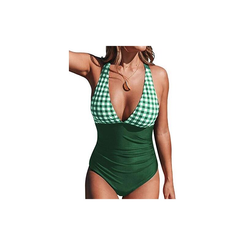 Costume Intero Donna Cupshe Con Scollo A V E Controllo Pancia - Modello Elegante Con Cinghie Regolabili