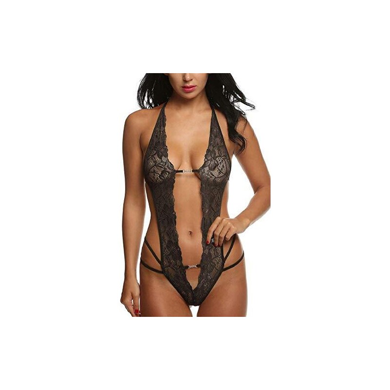 Yuson Girl Lingerie Sexy Donna Pizzo Aperto Lingerie Hollow Halter Tuta Intimo Sexy Stileoit 0001