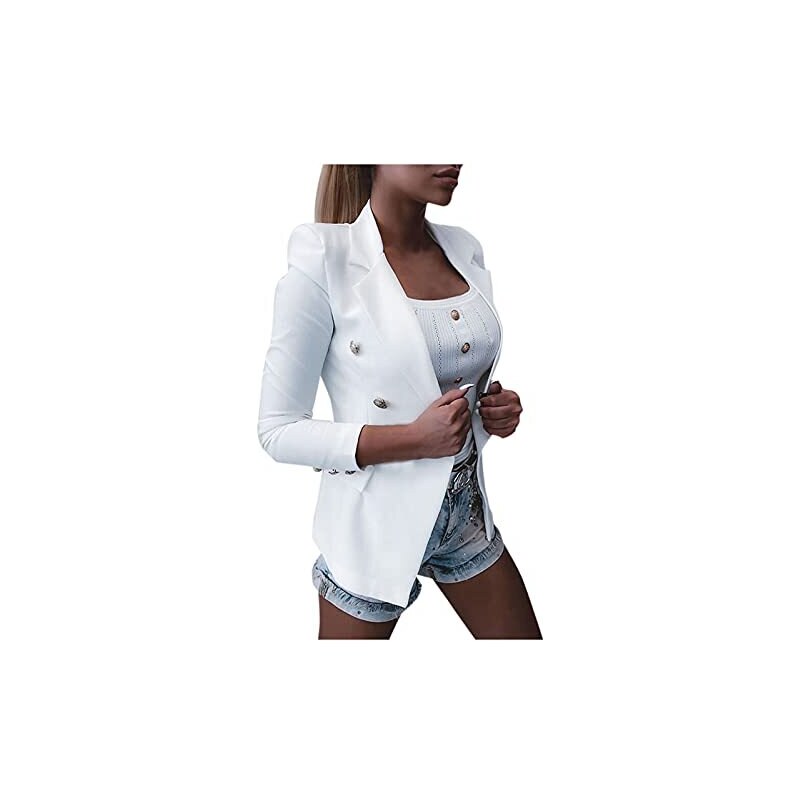 Meggsnle Giacca da donna senza chiusura donna alla moda vestito a