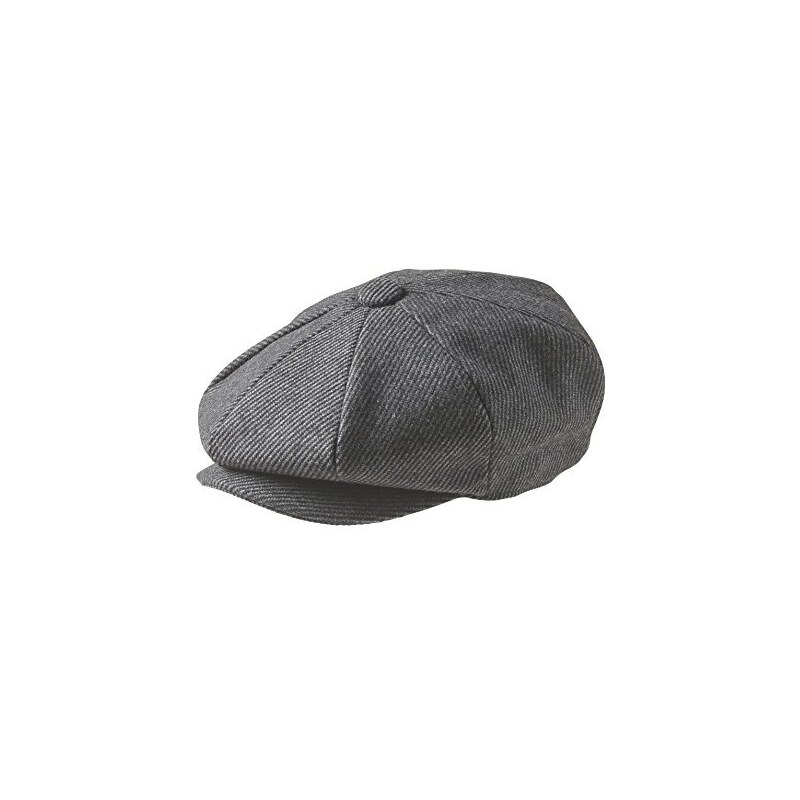 Berretto Peaky Blinders Newsboy In Tweed Spina Di Pesce - Grigio/Marrone/Nero - Unica Misura