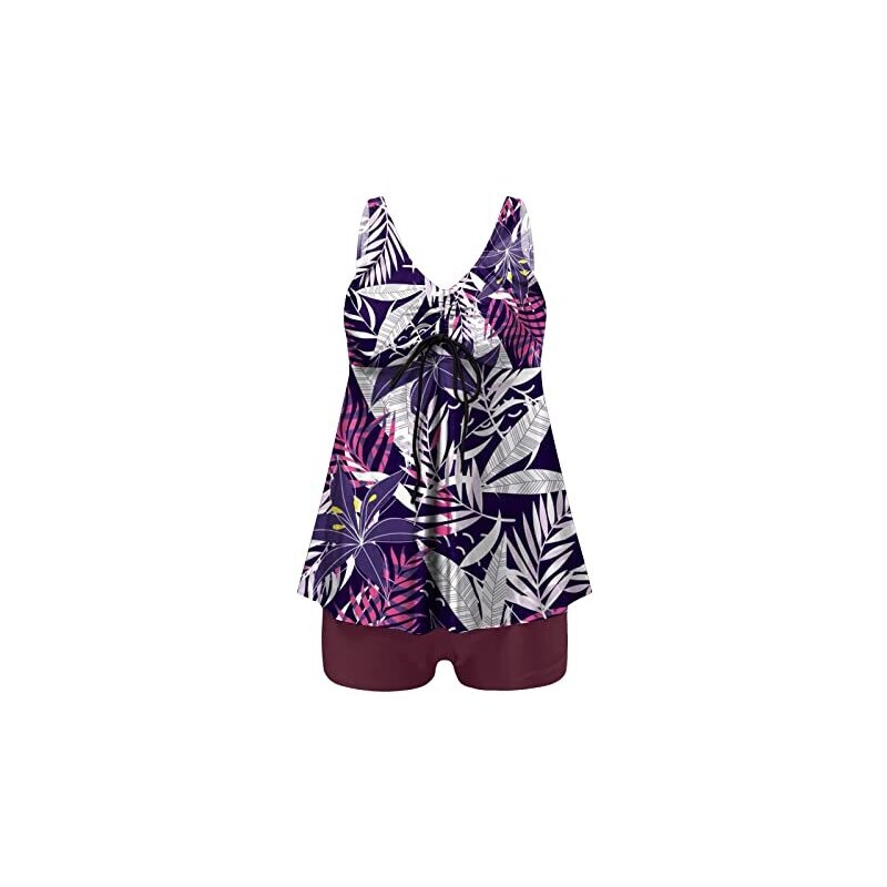 KI LAPHEE Costume Intero Donna Modellante Con Controllo Pancia - Scollo Incrociato E Fodera In Rete - Protezione UV50+ - 3