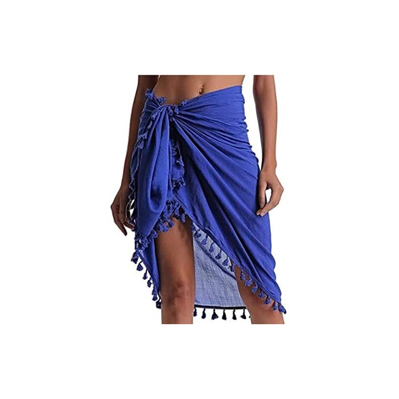 Pareo Da Spiaggia Donna In Chiffon - Copricostume Corto Con Frange - Multiuso Per Mare E Piscina - Bianco E Nero - Foto 11