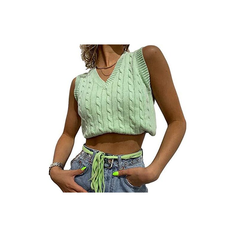 Gilet Donna In Maglia Argyle A Rombi &ndash; Vintage Senza Maniche, Vestibilit&agrave; Slim, Taglie S/M, M/L