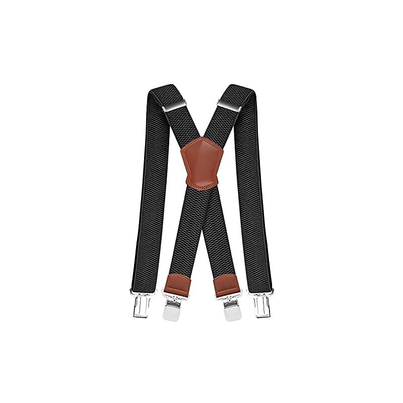Bretelle Elastiche Uomo Larghe 50mm Heavy Duty Con Clip - Arts-and-crafts-world-uk Colore Avorio - Foto 5