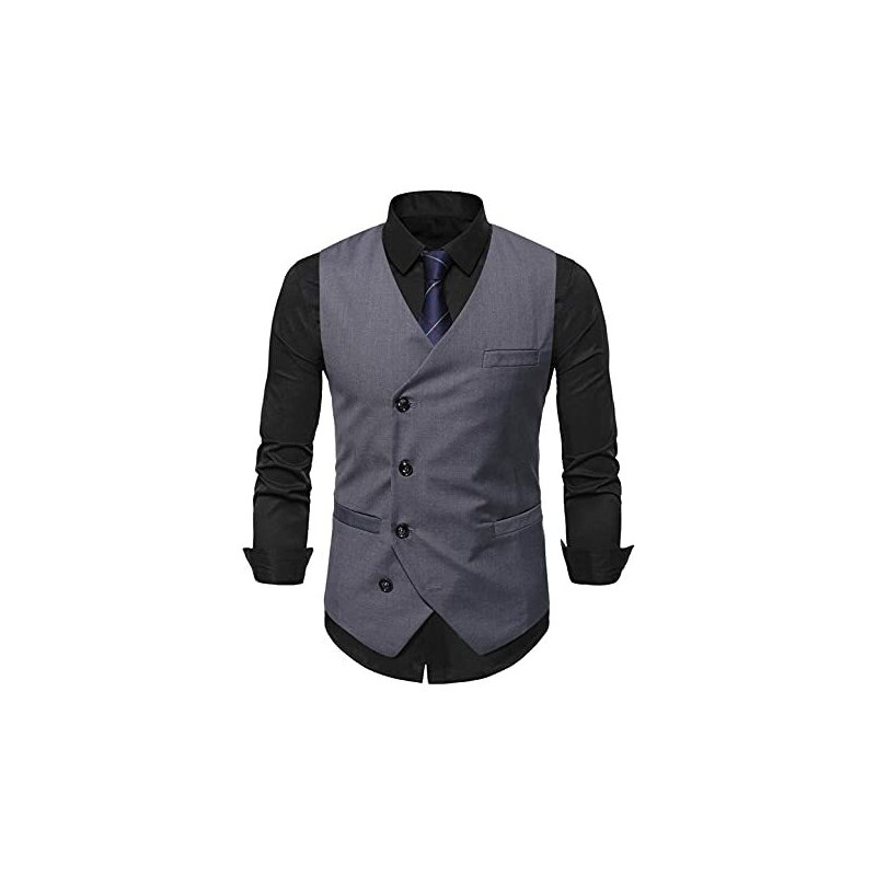 Gilet Uomo Scollo A V In Maglia – Modello A Rombi O Tinta Unita, Cotone Morbido, Senza Maniche, Casual O Elegante - 2
