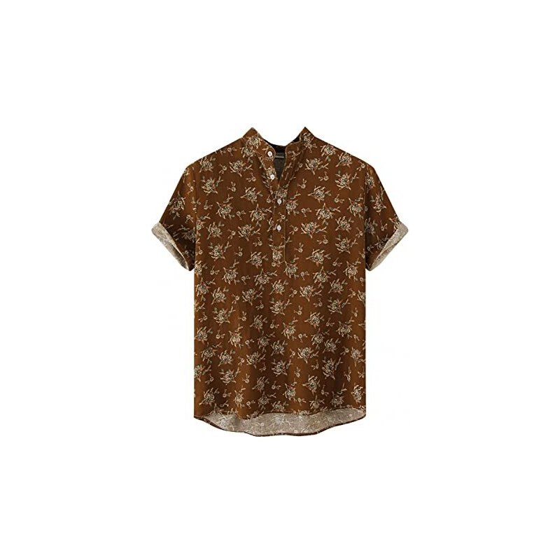 Camicia Henley Uomo In Cotone Elasticizzato - Manica Corta, Bottoni, Taglia Da S A XXL, Estiva Casual - Foto 7