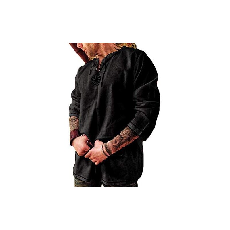 Caxndycing Pantaloni Medievali Da Uomo, A Righe, Vintage, Per Il Tempo - Foto 6