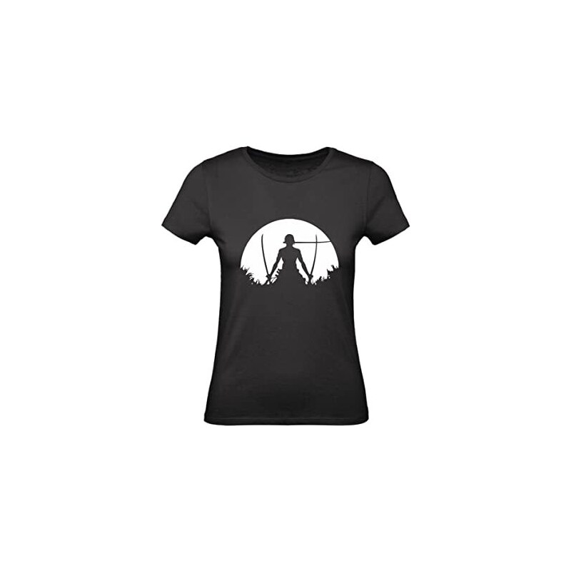 Social Crazy T-Shirt Donna Cotone Basic Super Vestibilita Top qualita - Zoro Moon - Divertente Humor Made in Italy (Nero, S)