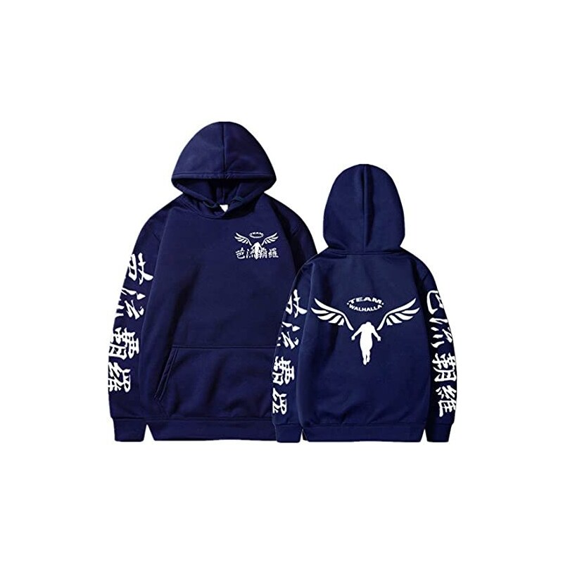 Felpa Con Cappuccio Uomo - Design Originale Cavalluccio Marino - Blu Navy, Taglia XL - 3