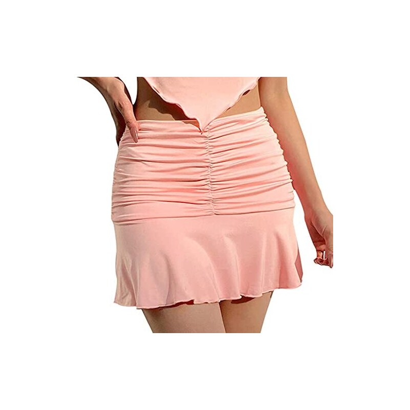 Gonna da donna con stampa leopardata midi lunga arricciata gonne