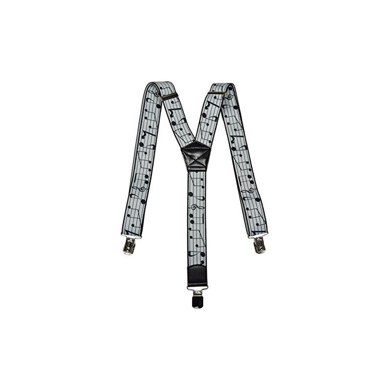 Bretelles Y Olata Motifs Musicaux - 3,5cm De Large - Élastiques Et Réglables Jusqu'à 120cm