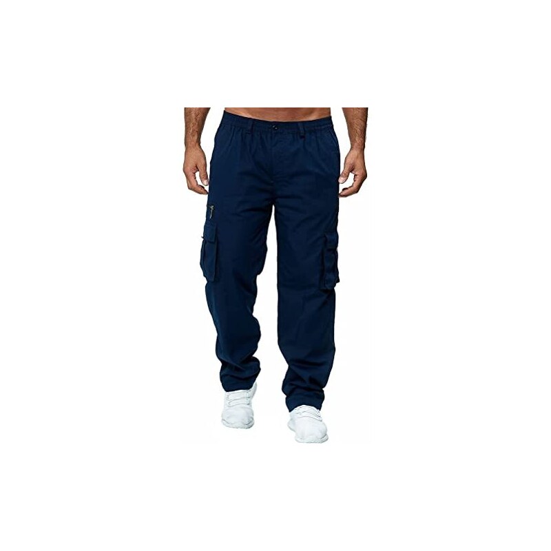 Pantaloni Sportivi Uomo ZOXOZ - Cotone Con Elastico In Vita, Tasche Con Zip - Foto 9