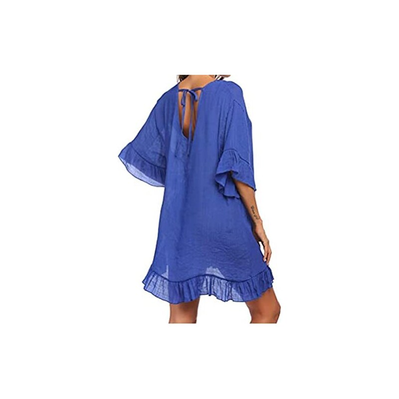 Copricostume Donna In Cotone - Camicia Lunga Per Spiaggia E Piscina, Elegante E Comoda - Foto 2