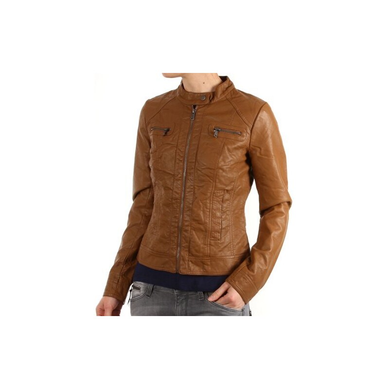 Only Onlbandit Faux Leather Biker Otw Noos, Giacca Donna, Cognac