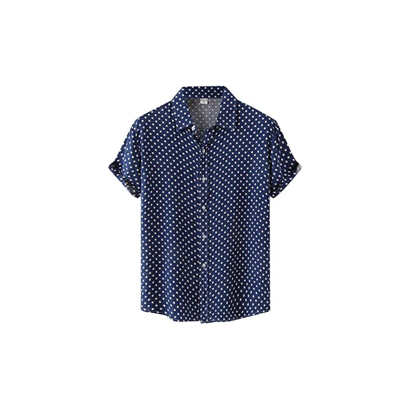 JOGAL Camicia da uomo a maniche corte hawaiane, da spiaggia, con