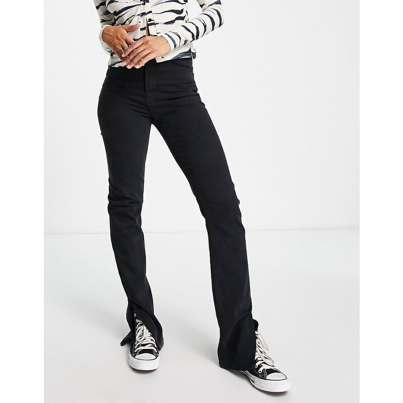Waven - Jeans skinny a vita alta con spacco, colore nero