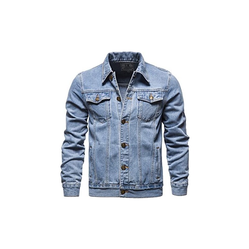 ORANDESIGNE Giacca Jeans Manica Lunga Uomo Stampa Graffiti Punk Cappotto Denim Vintage Outwear in Denim Lavato Gilet di Jeans Capispalla Giacca da Moto A Nero XS