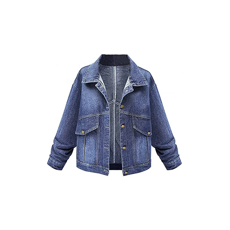 shownicer Giacca Donna Casual Giacca Corta Jeans Jacket Elegante Tinta