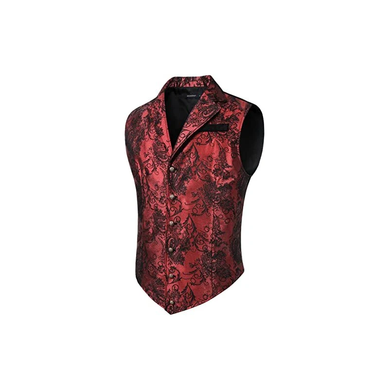 Gilet Uomo Elegante Paisley Con Cravatta E Fazzoletto - Set Per Matrimoni, Feste E Cerimonie - Foto 8