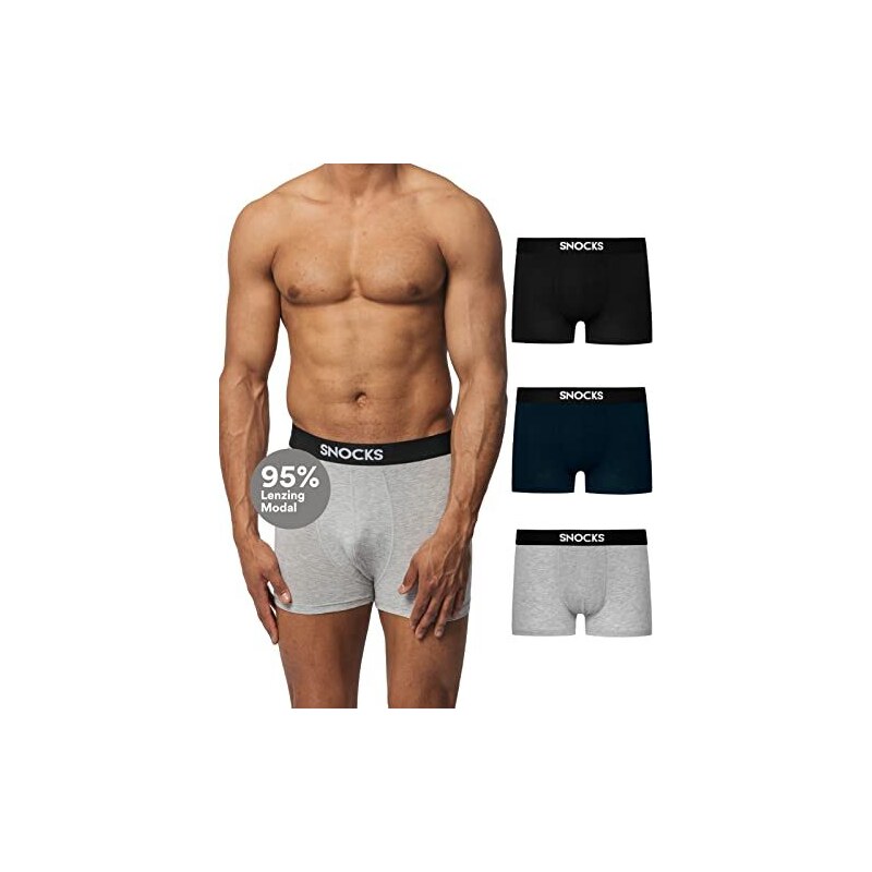 Snocks Boxer Uomo Microfibra Elasticizzato Paco da 3 Mutande Uomo ...