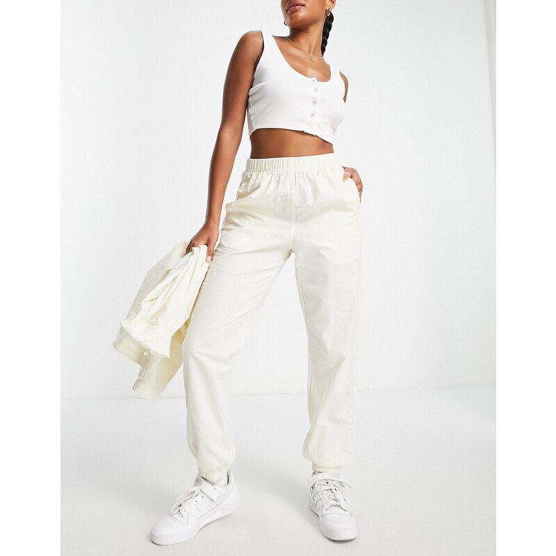 adidas Originals - Pantaloni sportivi in popeline bianco sporco