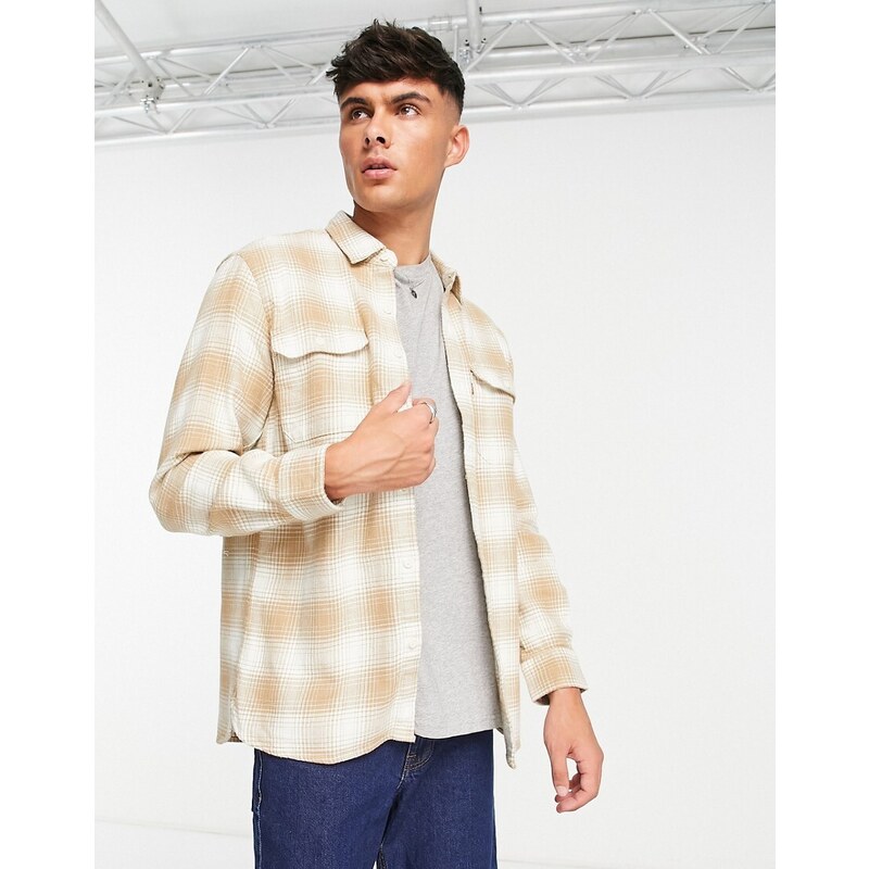 Levi's - Jackson - Camicia casual color cuoio a quadri con tasche-Neutro