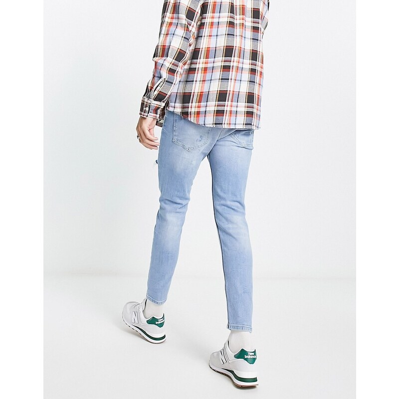 Pull&Bear - Jeans carrot blu con strappi