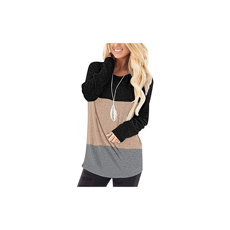 Maglie Donna A Maniche Lunghe WNEEDU - Girocollo, Casual, In Poliestere/Rayon/Spandex - Foto 9