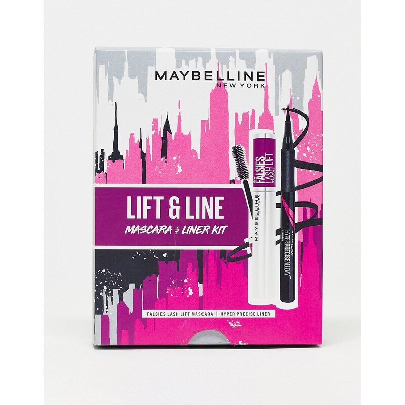 Maybelline - New York Lift & Line - Kit con mascara ed eyeliner liquido (Risparmia il 25%)-Multicolore