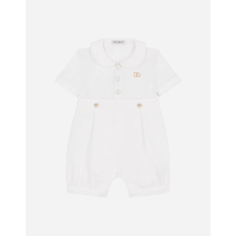 Set Pagliaccetto In Jersey Di Cotone Bio Con Stampa Foglie - Per Neonati - Body E Pantaloncino