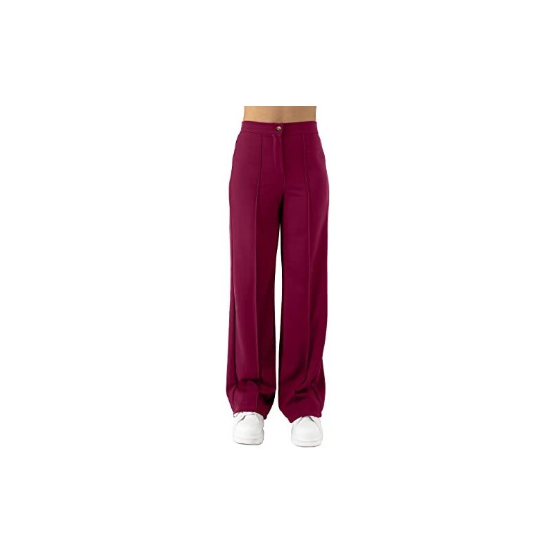 JOPHY Pantalone Donna a Zampa Larga 6554) (Bordeaux, L)
