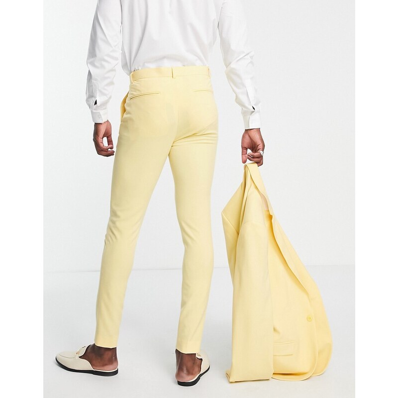 ASOS DESIGN - Pantaloni da abito super skinny gialli-Arancione