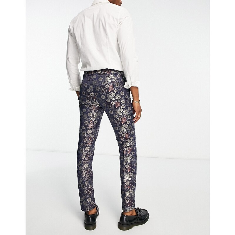 Bolongaro Trevor - Pantaloni da abito in jacquard con stampa floreale multicolore