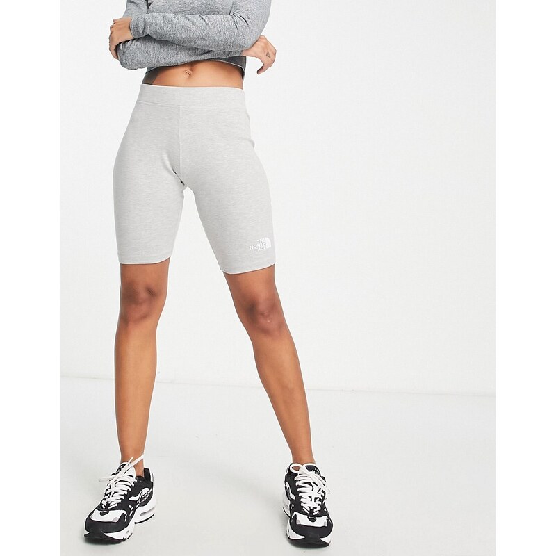 The North Face - Pantaloncini leggings in cotone interlock grigi-Grigio