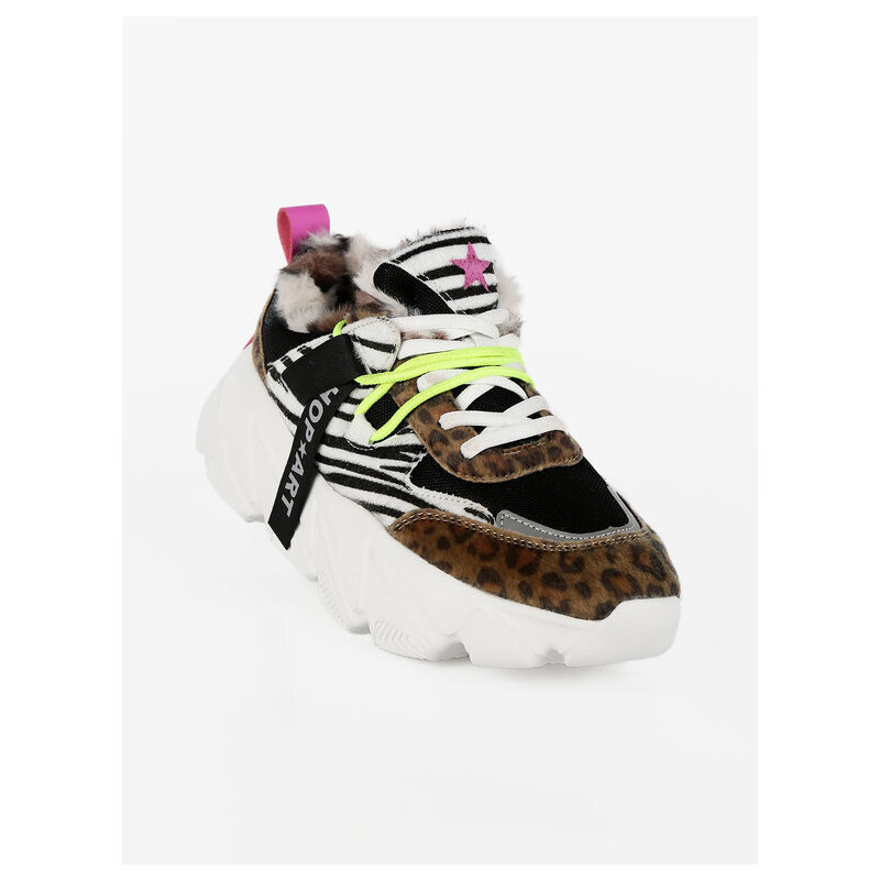 Shop Art Chunky Amy Sneakers Donna Con Pelo Basse Multicolore Taglia 36