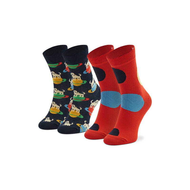 Set di 2 paia di calzini lunghi da bambini Happy Socks