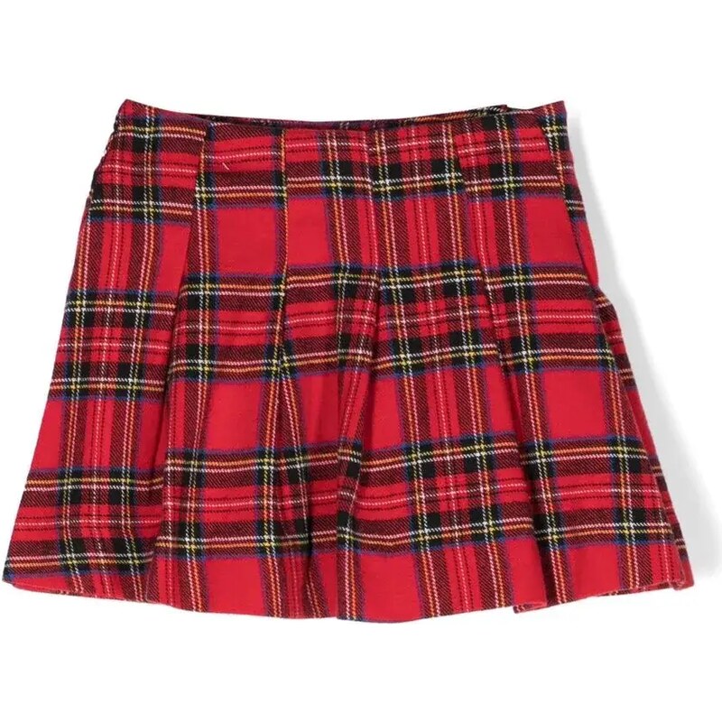 Mc2 Saint Barth Gonna a pieghe in tartan con logo MICH001 01760G