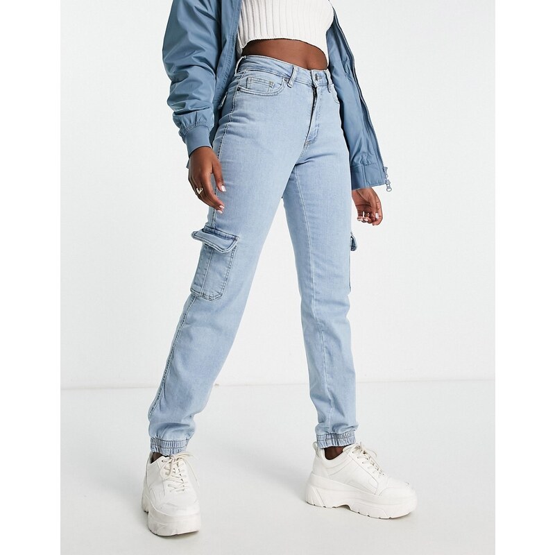 Urban Classics - Jeans cargo lavaggio chiaro-Blu