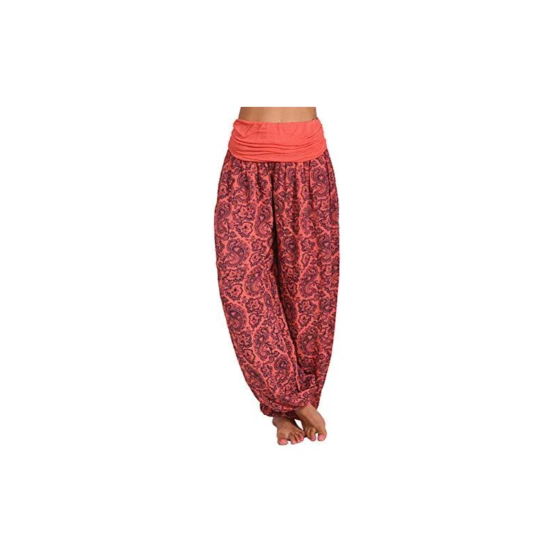 Pantaloni Yoga Palazzo Harem Donna YAOTT - Baggy Stile Boho Thai Aladin Con Vita Alta - Misto Cotone, Taglie S-XXL