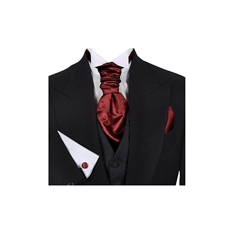 Cravatta Plastron In Cotone Piqué - 2 Pezzi Già Legata Per Cerimonie - Foto 2