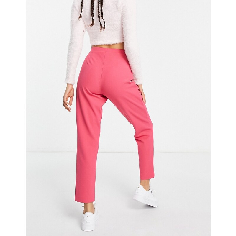 ASOS Petite ASOS DESIGN Petite - Pantaloni da abito affusolati in jersey rosa